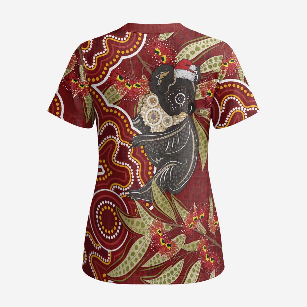 Australia Santa Koala Scrub Top Aboriginal Style - Aussie Hoodie