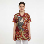 Australia Santa Koala Scrub Top Aboriginal Style - Aussie Hoodie