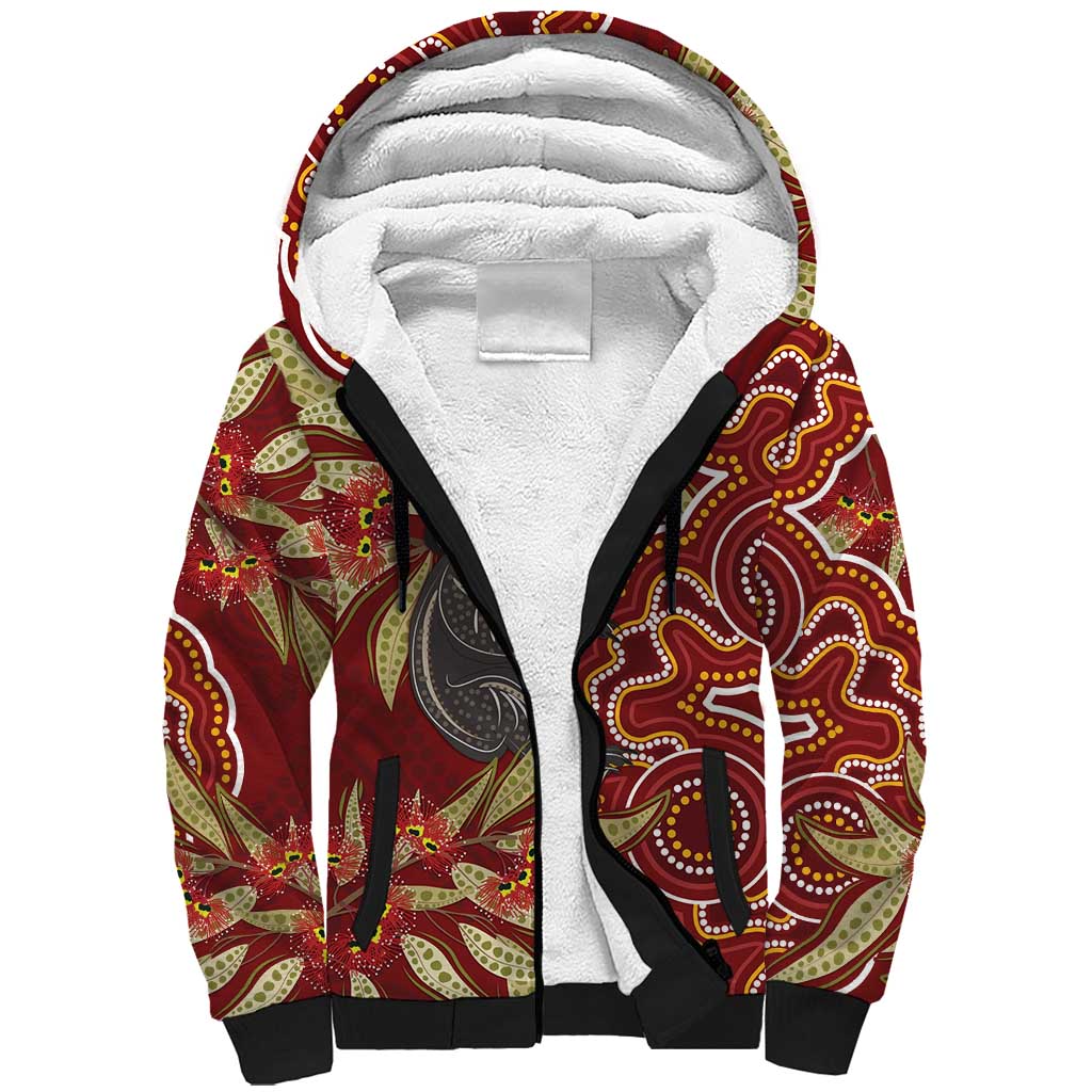 Australia Santa Koala Sherpa Hoodie Aboriginal Style