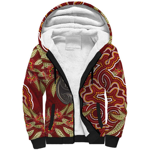 Australia Santa Koala Sherpa Hoodie Aboriginal Style