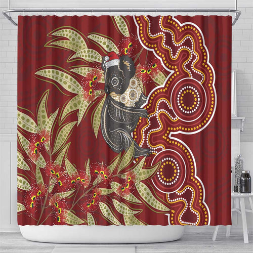 Australia Santa Koala Shower Curtain Aboriginal Style