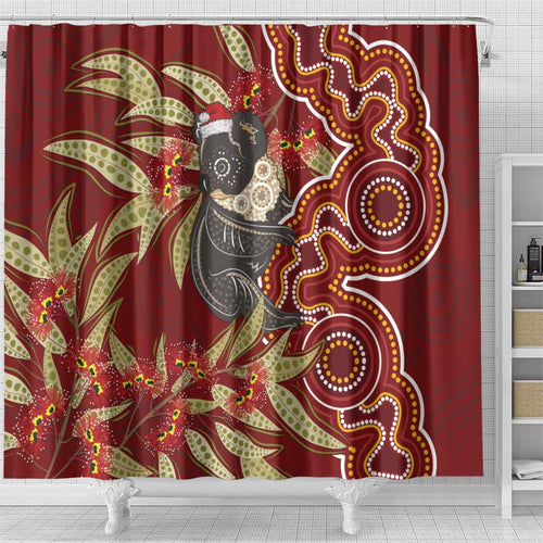 Australia Santa Koala Shower Curtain Aboriginal Style