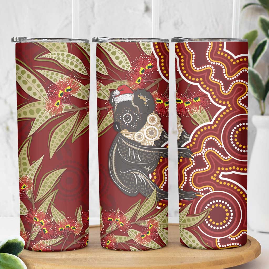 Australia Santa Koala Skinny Tumbler Aboriginal Style