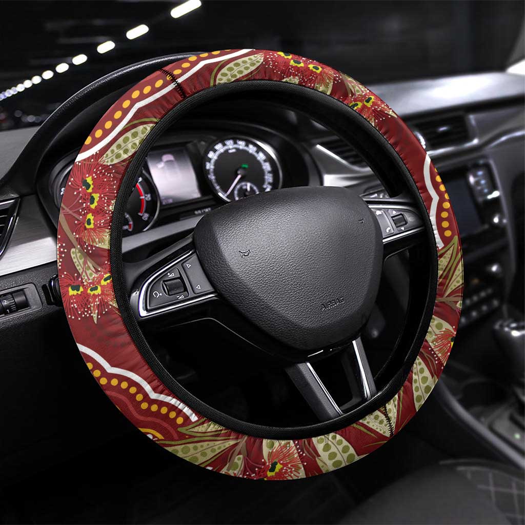 Australia Santa Koala Steering Wheel Cover Aboriginal Style