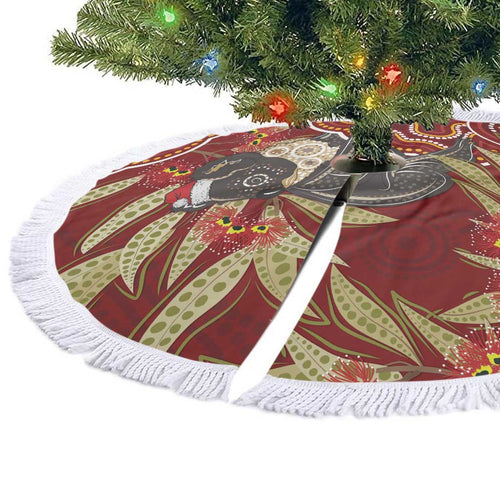 Australia Santa Koala Tree Skirt Aboriginal Style