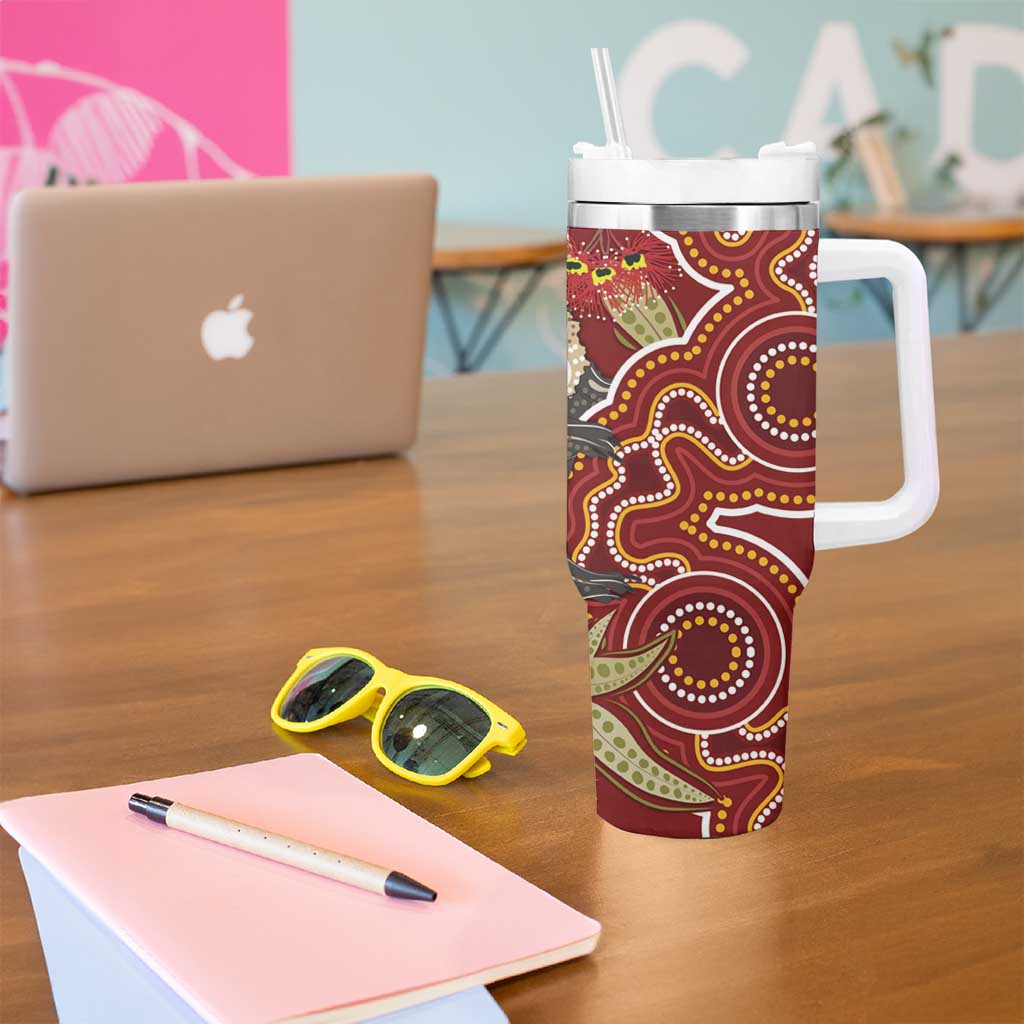 Australia Santa Koala Tumbler With Handle Aboriginal Style