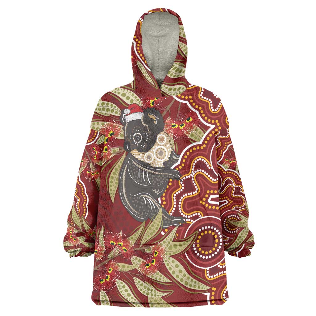 Australia Santa Koala Wearable Blanket Hoodie Aboriginal Style
