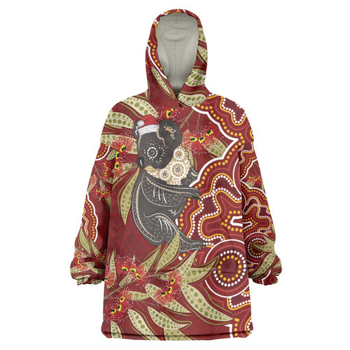Australia Santa Koala Wearable Blanket Hoodie Aboriginal Style