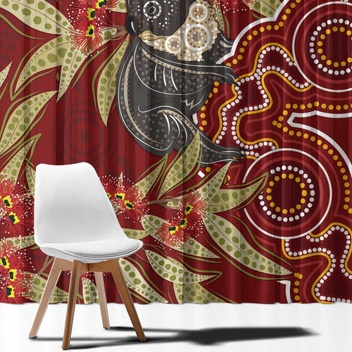 Australia Santa Koala Window Curtain Aboriginal Style