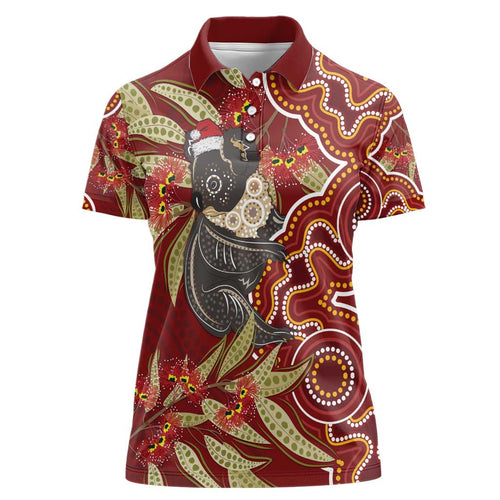 Australia Santa Koala Women Polo Shirt Aboriginal Style
