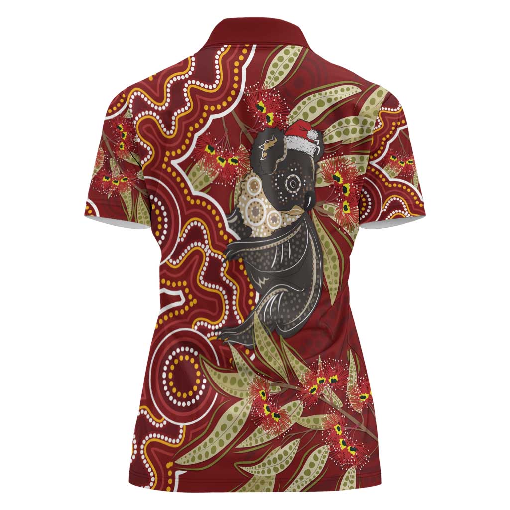 Australia Santa Koala Women Polo Shirt Aboriginal Style