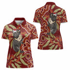Australia Santa Koala Women Polo Shirt Aboriginal Style