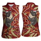 Australia Santa Koala Women Sleeveless Polo Shirt Aboriginal Style