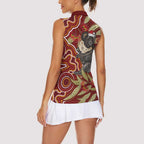 Australia Santa Koala Women Sleeveless Polo Shirt Aboriginal Style