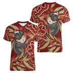 Australia Santa Koala Women V-Neck T-Shirt Aboriginal Style