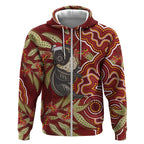 Australia Santa Koala Zip Hoodie Aboriginal Style