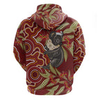 Australia Santa Koala Zip Hoodie Aboriginal Style