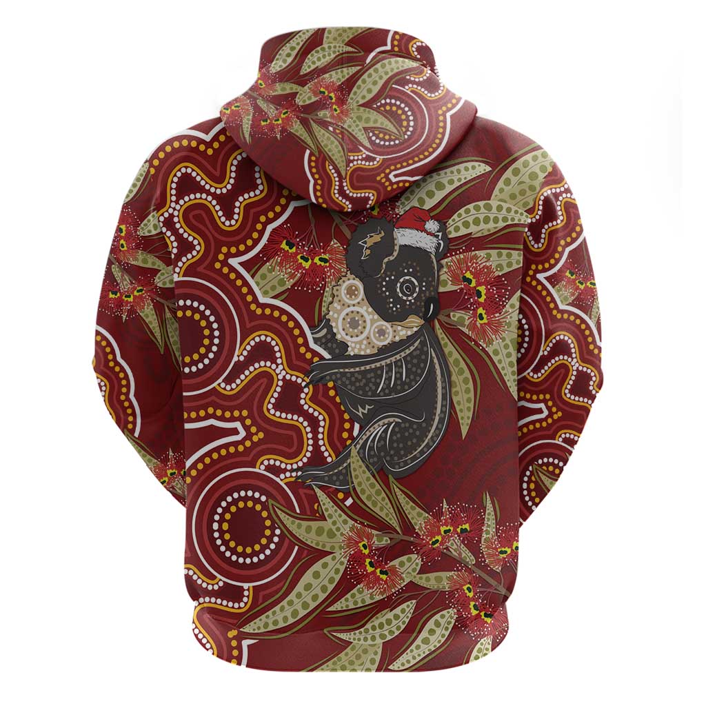 Australia Santa Koala Zip Hoodie Aboriginal Style
