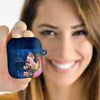 Australia Christmas Pink Cockatoo with Banksia AirPods Case Snowy Blue - Aussie Hoodie