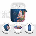 Australia Christmas Pink Cockatoo with Banksia AirPods Case Snowy Blue - Aussie Hoodie