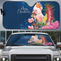 Australia Christmas Pink Cockatoo with Banksia Auto Sun Shade Snowy Blue - Aussie Hoodie