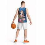 Australia Christmas Pink Cockatoo with Banksia Basketball Jersey Snowy Blue - Aussie Hoodie