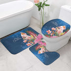 Australia Christmas Pink Cockatoo with Banksia Bathroom Set Snowy Blue - Aussie Hoodie