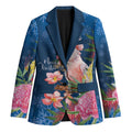 Australia Christmas Pink Cockatoo with Banksia Blazer Snowy Blue - Aussie Hoodie