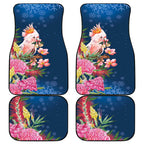 Australia Christmas Pink Cockatoo with Banksia Car Mats Snowy Blue - Aussie Hoodie
