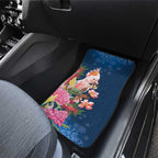 Australia Christmas Pink Cockatoo with Banksia Car Mats Snowy Blue - Aussie Hoodie