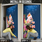 Australia Christmas Pink Cockatoo with Banksia Door Cover Snowy Blue - Aussie Hoodie