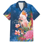 Australia Christmas Pink Cockatoo with Banksia Family Matching Tank Maxi Dress and Hawaiian Shirt Snowy Blue - Aussie Hoodie
