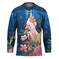 Australia Christmas Pink Cockatoo with Banksia Hockey Jersey Snowy Blue - Aussie Hoodie