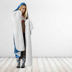 Australia Christmas Pink Cockatoo with Banksia Hooded Blanket Snowy Blue - Aussie Hoodie