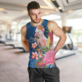 Australia Christmas Pink Cockatoo with Banksia Men Tank Top Snowy Blue - Aussie Hoodie
