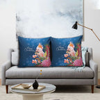Australia Christmas Pink Cockatoo with Banksia Pillow Cover Snowy Blue - Aussie Hoodie