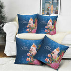 Australia Christmas Pink Cockatoo with Banksia Pillow Cover Snowy Blue - Aussie Hoodie