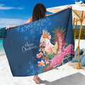 Australia Christmas Pink Cockatoo with Banksia Sarong Snowy Blue - Aussie Hoodie