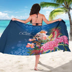Australia Christmas Pink Cockatoo with Banksia Sarong Snowy Blue - Aussie Hoodie