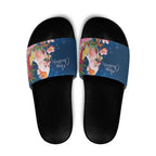 Australia Christmas Pink Cockatoo with Banksia Slide Sandals Snowy Blue - Aussie Hoodie
