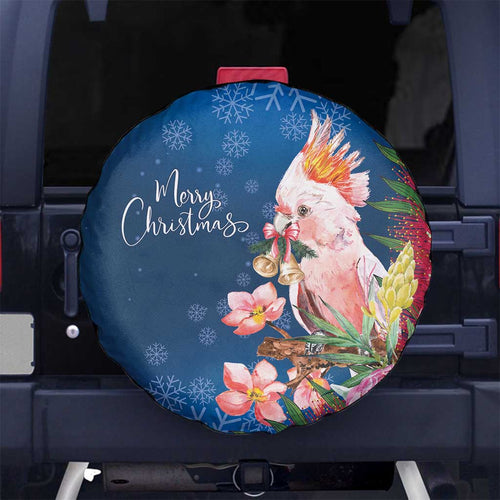 Australia Christmas Pink Cockatoo with Banksia Spare Tire Cover Snowy Blue - Aussie Hoodie