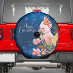 Australia Christmas Pink Cockatoo with Banksia Spare Tire Cover Snowy Blue - Aussie Hoodie