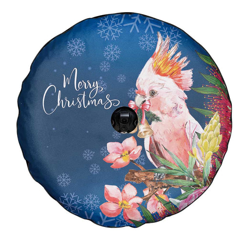 Australia Christmas Pink Cockatoo with Banksia Spare Tire Cover Snowy Blue - Aussie Hoodie