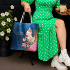 Australia Christmas Pink Cockatoo with Banksia Tote Bag Snowy Blue - Aussie Hoodie