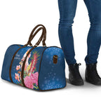 Australia Christmas Pink Cockatoo with Banksia Travel Bag Snowy Blue - Aussie Hoodie