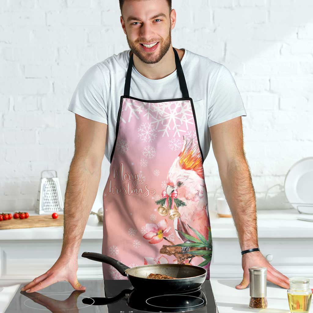 Australia Christmas Pink Cockatoo with Banksia Apron Coral Pink - Aussie Hoodie