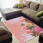 Australia Christmas Pink Cockatoo with Banksia Area Rug Coral Pink - Aussie Hoodie