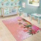 Australia Christmas Pink Cockatoo with Banksia Area Rug Coral Pink - Aussie Hoodie