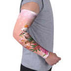 Australia Christmas Pink Cockatoo with Banksia Arm Sleeves Coral Pink - Aussie Hoodie