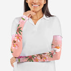 Australia Christmas Pink Cockatoo with Banksia Arm Sleeves Coral Pink - Aussie Hoodie